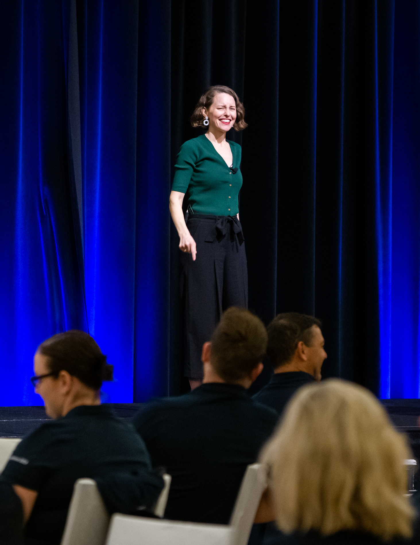 Michelle Rushton presenting on stage