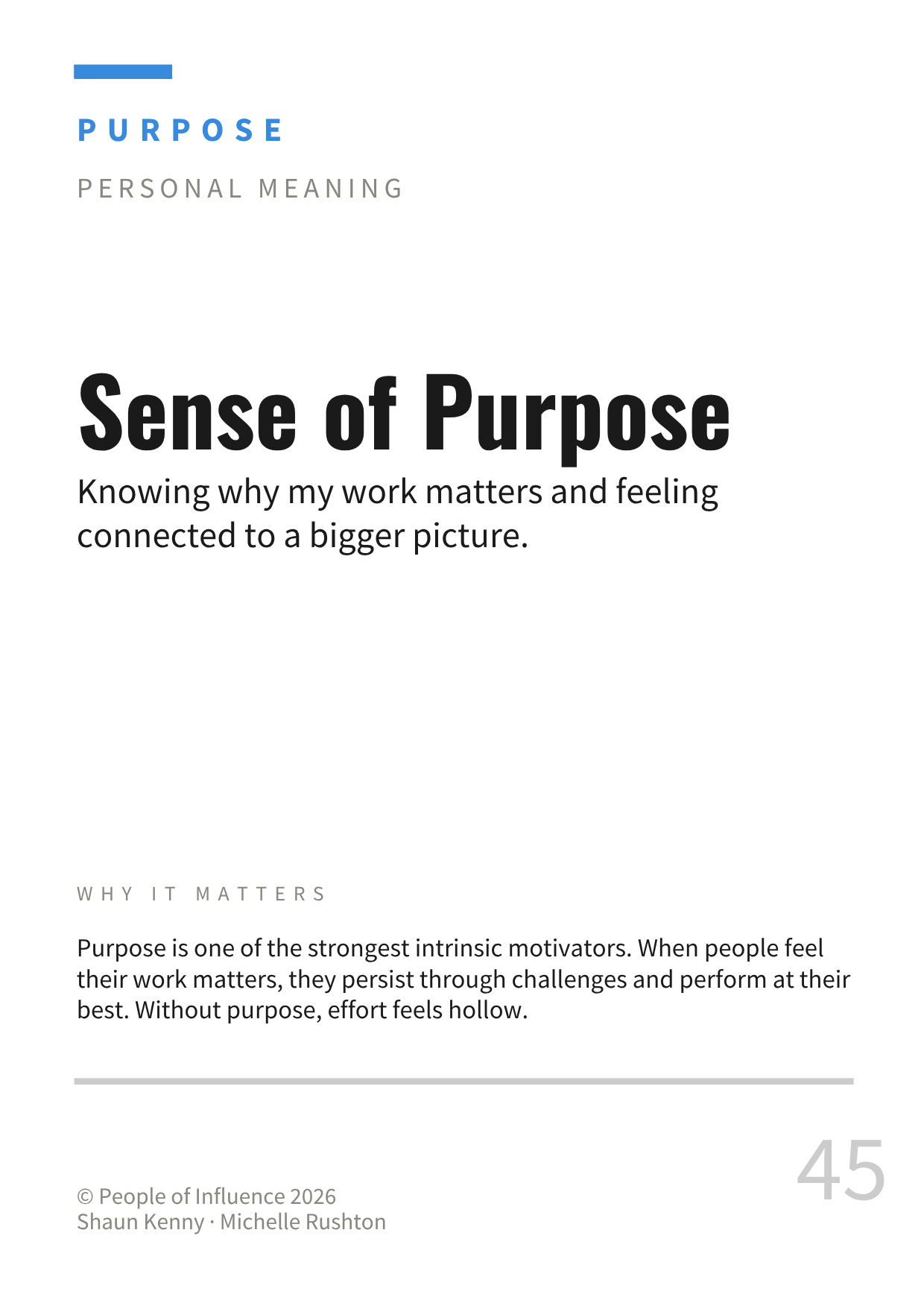 Sense of Purpose motivator front