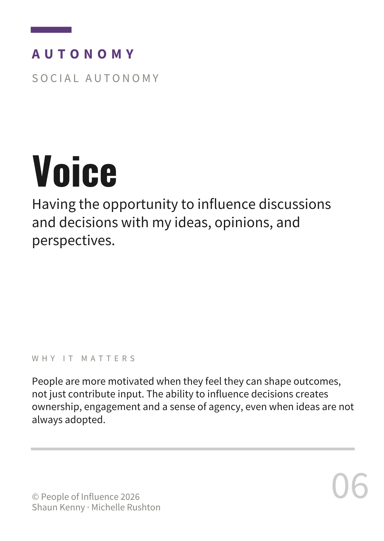Voice motivator card front